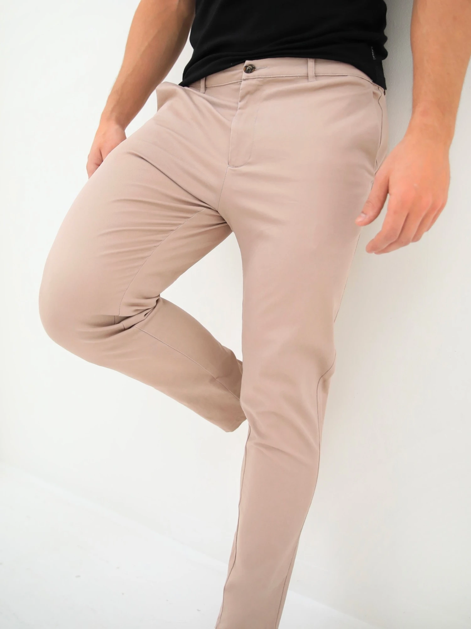 Kingsley Slim Fit Tailored Chinos - Dusty Pink 2 Kingsley Slim Fit Tailored Chinos - Dusty Pink - Image 2