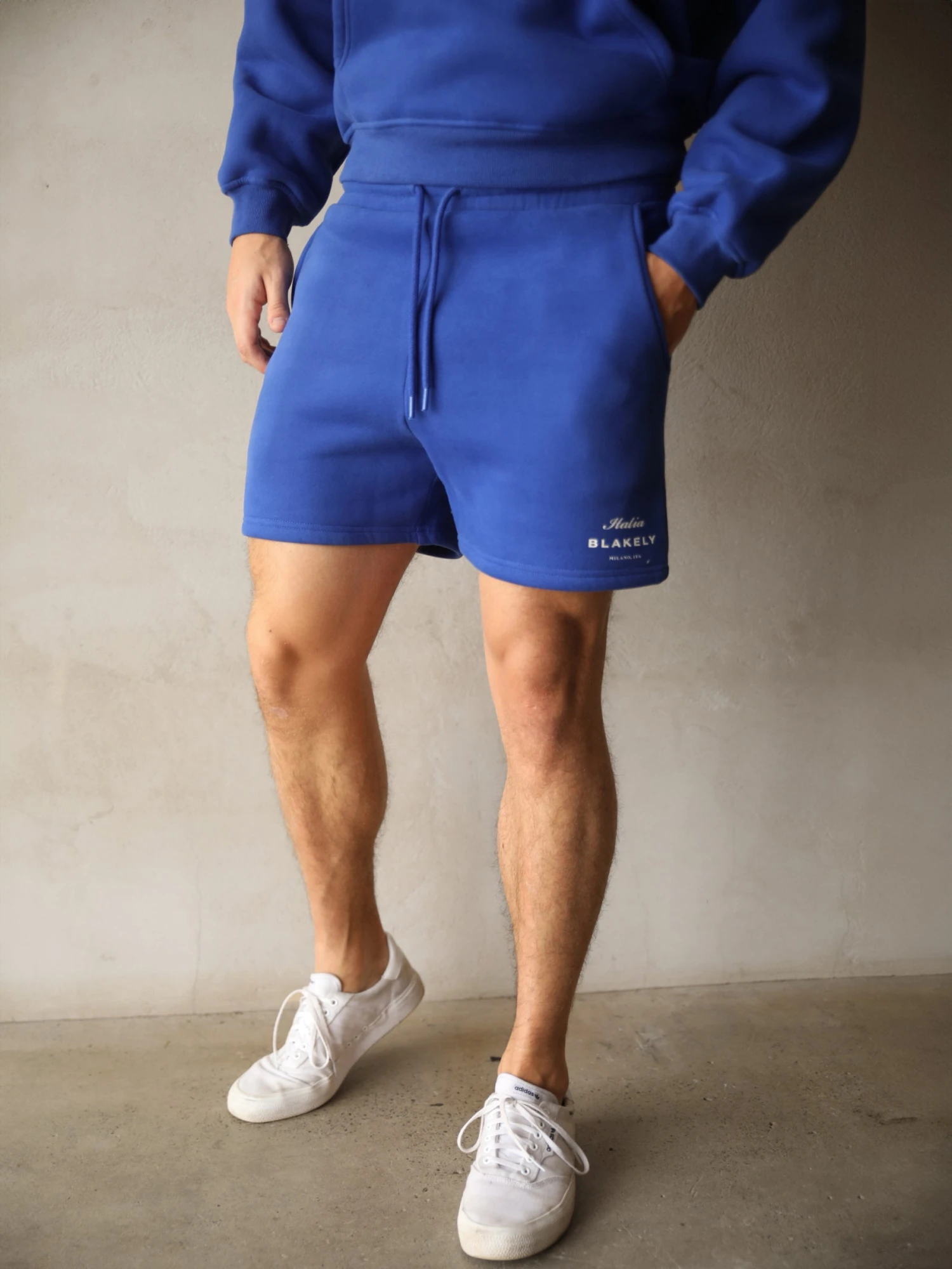 Italia Relaxed Jogger Shorts - Cobalt Blue 2 Italia Relaxed Jogger Shorts - Cobalt Blue - Image 2