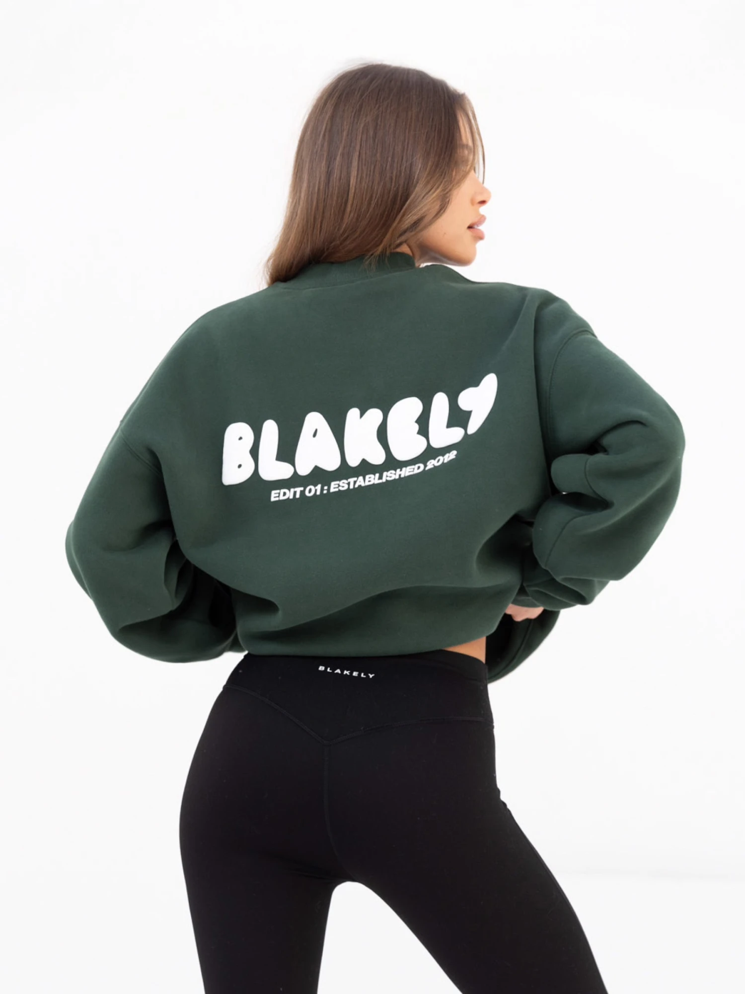 Cloud Print Oversized Jumper - Forest Green 1 Cloud Print Oversized Jumper - Forest Green