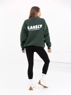 Cloud Print Oversized Jumper - Forest Green 8 Cloud Print Oversized Jumper - Forest Green -Blakely Clothing Store 2221ForestGreen 02D