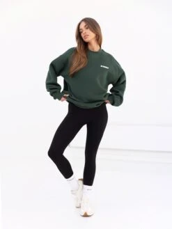 Cloud Print Oversized Jumper - Forest Green 9 Cloud Print Oversized Jumper - Forest Green -Blakely Clothing Store 2221ForestGreen 04D