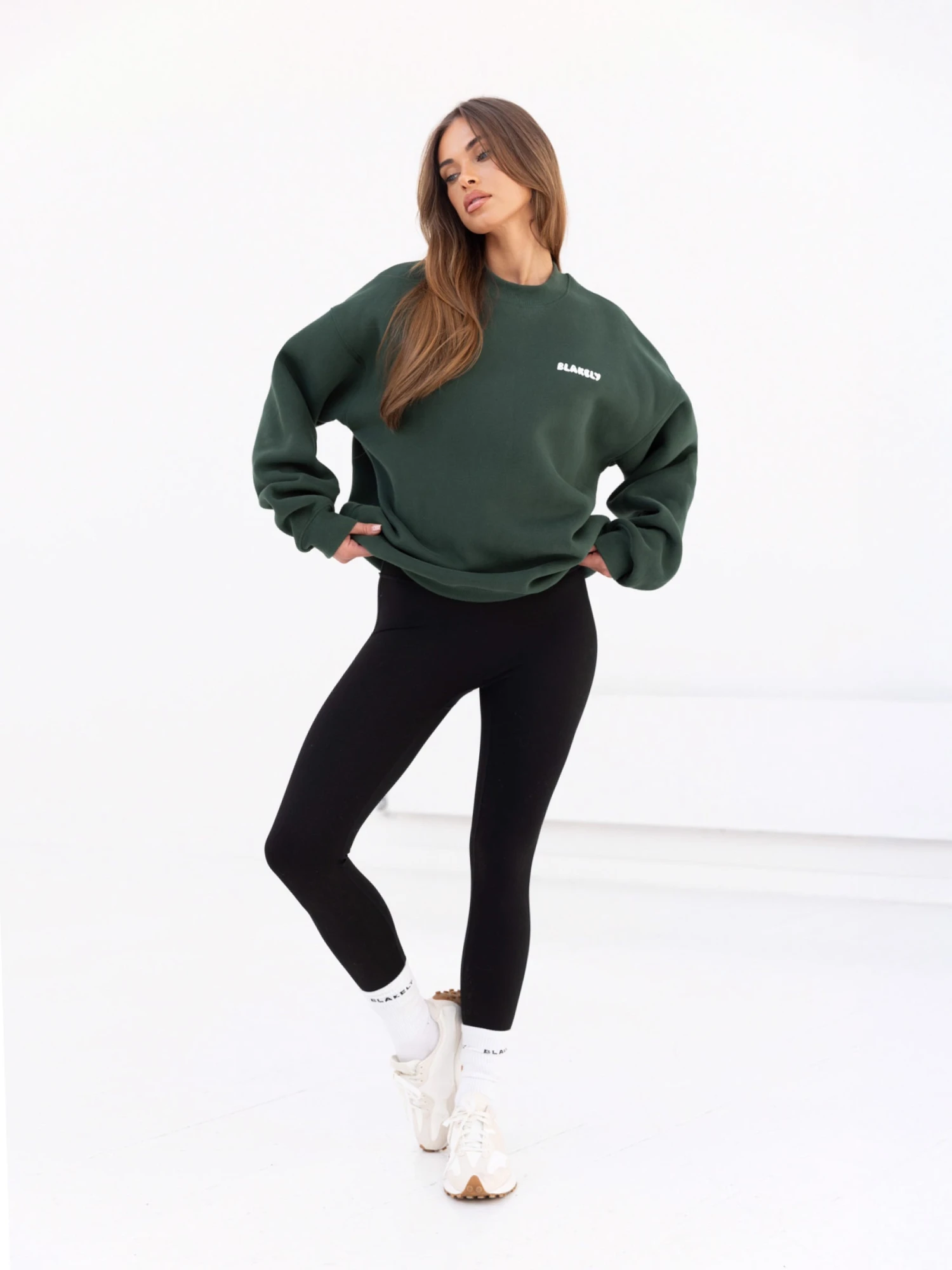 Cloud Print Oversized Jumper - Forest Green 4 Cloud Print Oversized Jumper - Forest Green - Image 4