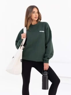 Cloud Print Oversized Jumper - Forest Green 11 Cloud Print Oversized Jumper - Forest Green -Blakely Clothing Store 2221ForestGreen 06D