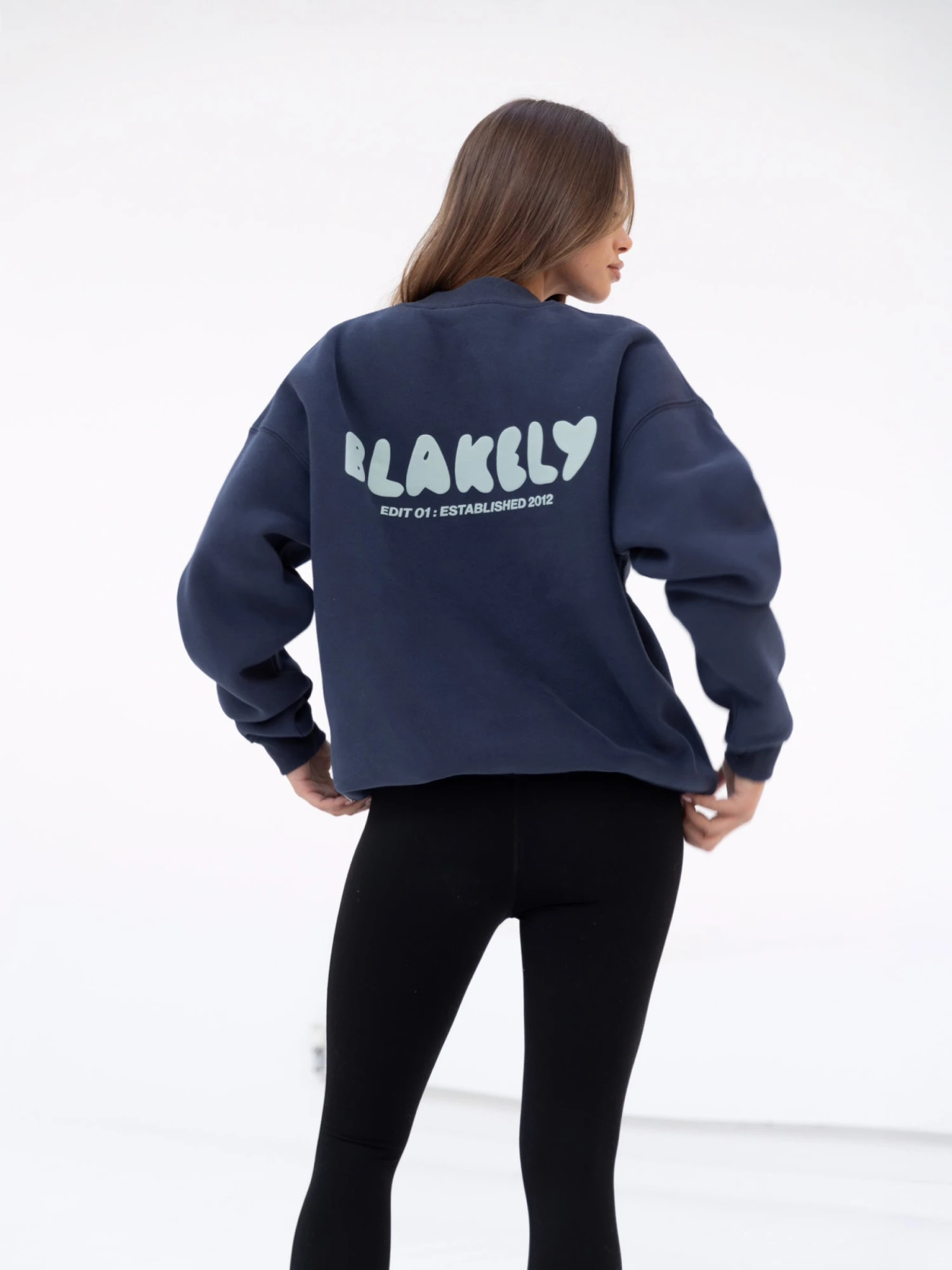 Cloud Print Oversized Jumper - True Navy 4 Cloud Print Oversized Jumper - True Navy - Image 4