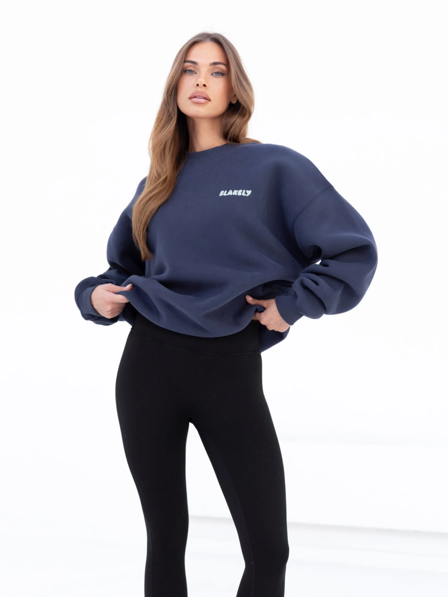 Cloud Print Oversized Jumper - True Navy 5 Cloud Print Oversized Jumper - True Navy - Image 5