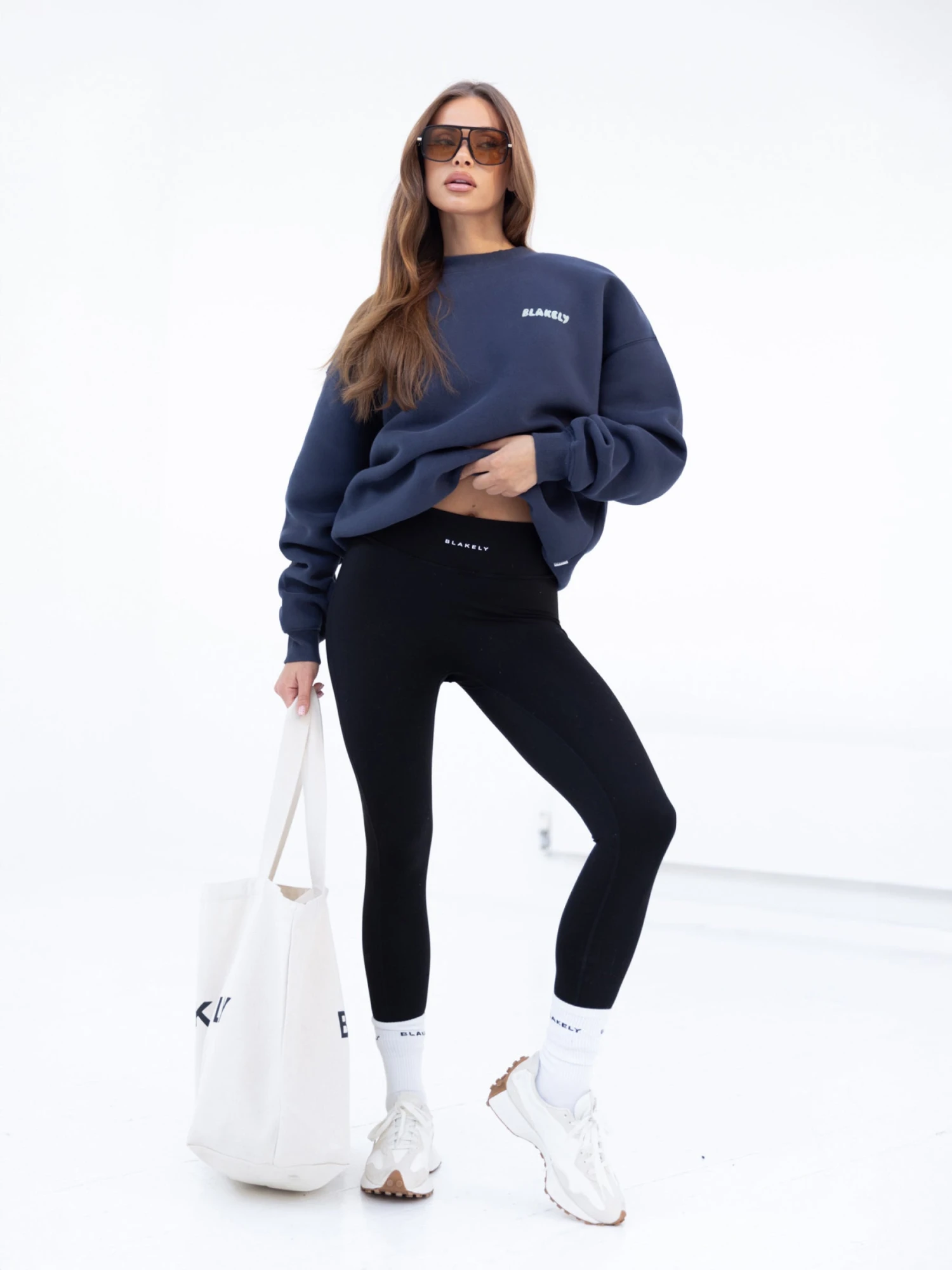 Cloud Print Oversized Jumper - True Navy 6 Cloud Print Oversized Jumper - True Navy - Image 6