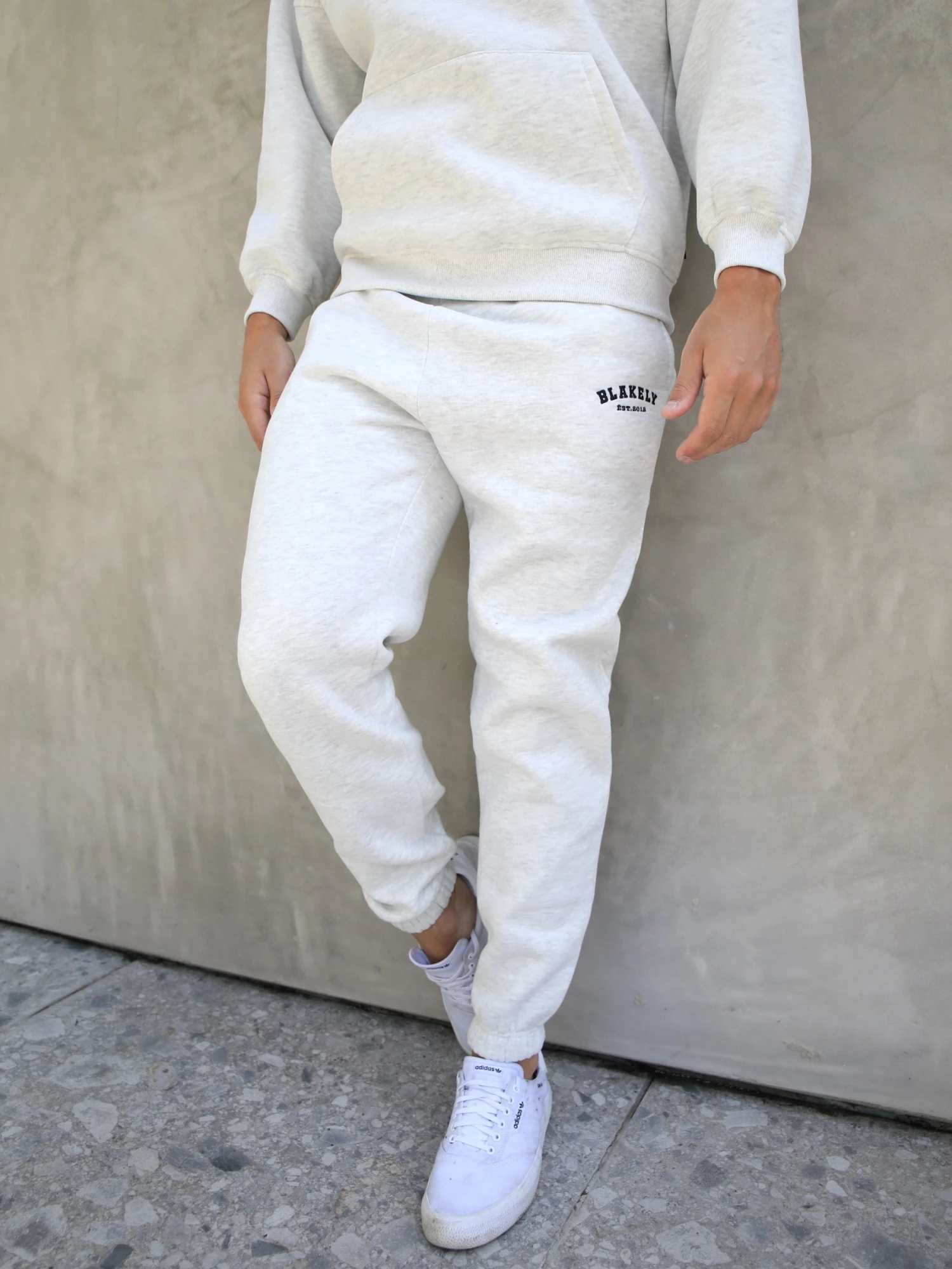 Varsity Relaxed Sweatpants - Marl White 3 Varsity Relaxed Sweatpants - Marl White - Image 3