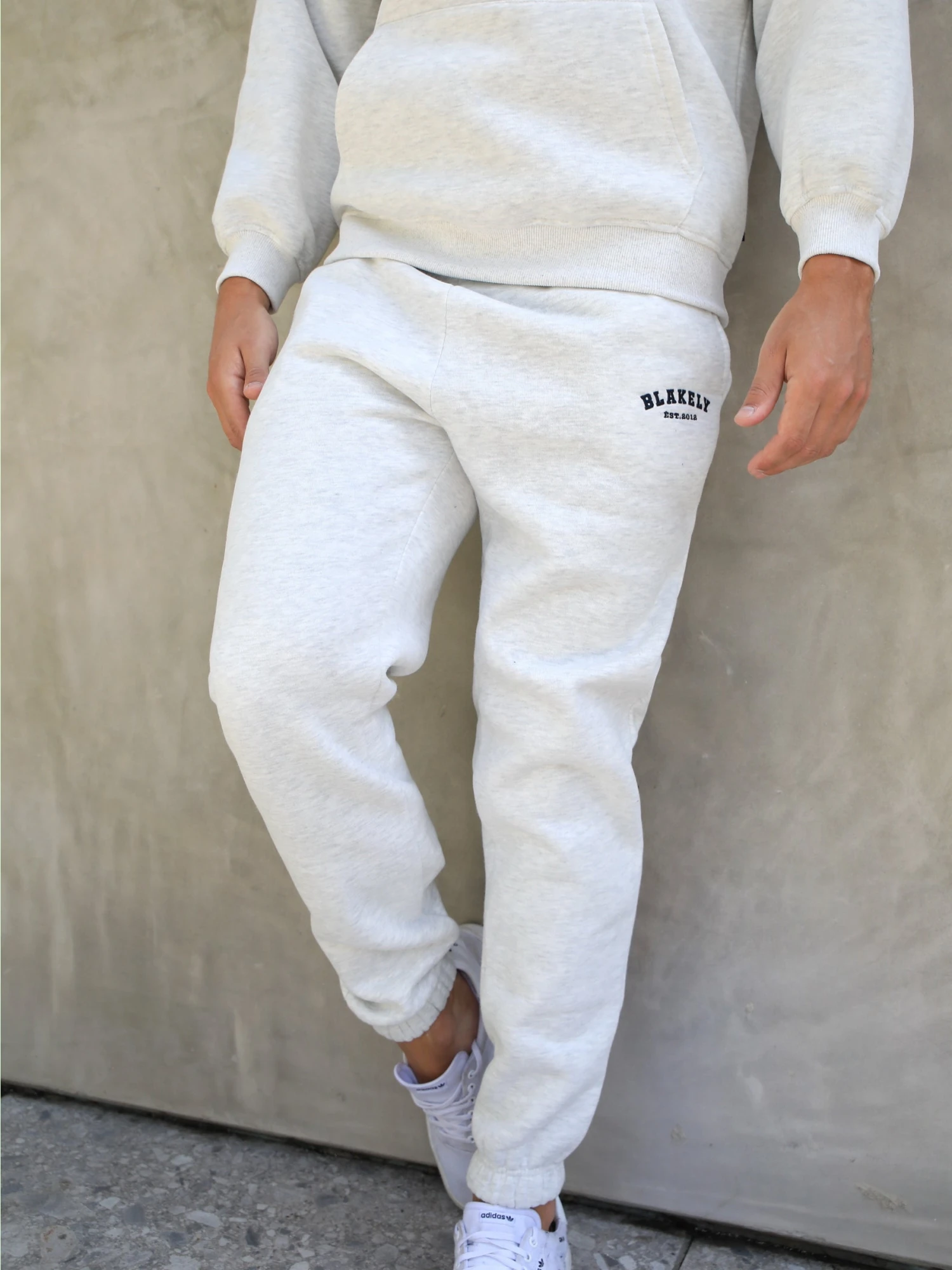 Varsity Relaxed Sweatpants - Marl White 5 Varsity Relaxed Sweatpants - Marl White - Image 5