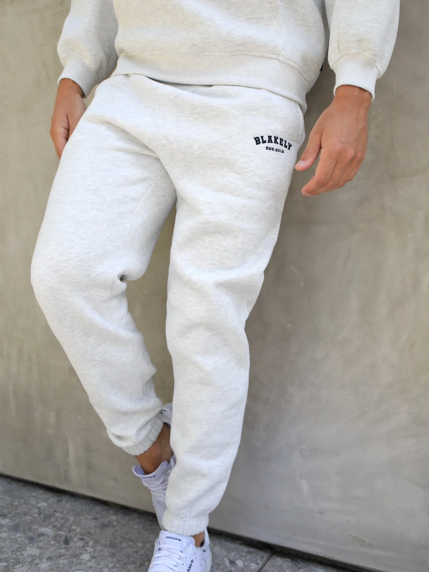 Varsity Relaxed Sweatpants - Marl White 4 Varsity Relaxed Sweatpants - Marl White - Image 4