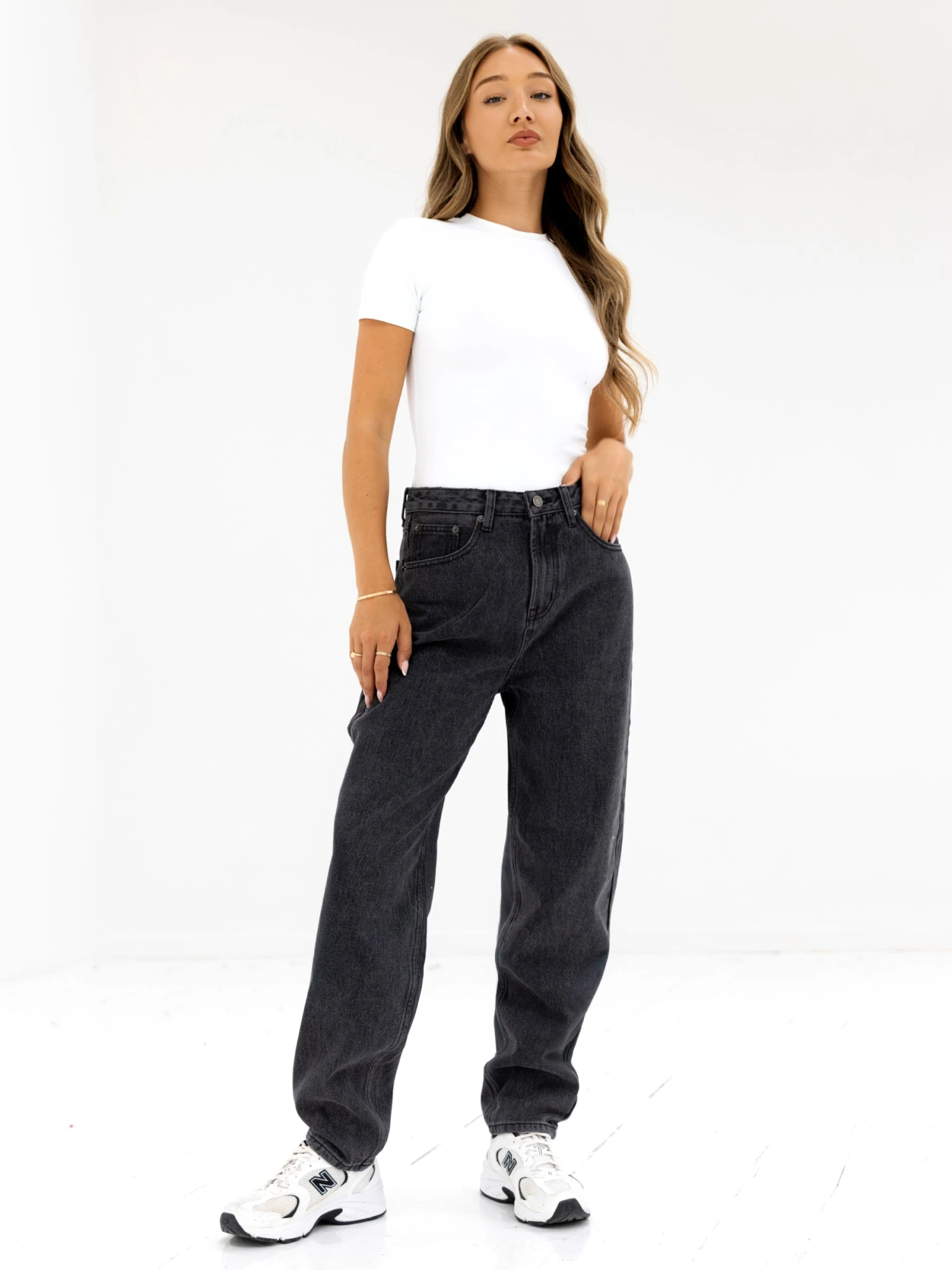 Blakely Mom Jeans - Washed Black 6 Blakely Mom Jeans - Washed Black - Image 6