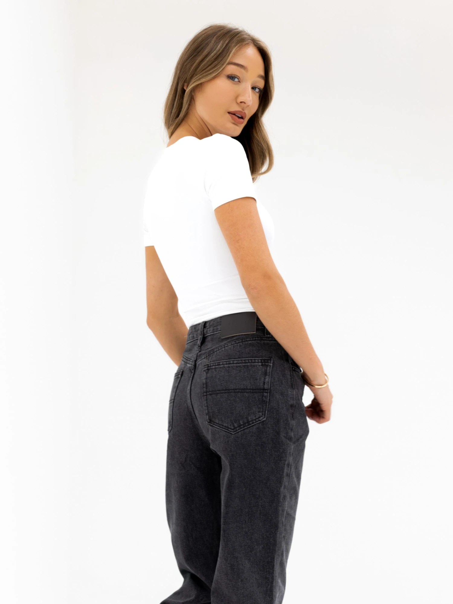 Blakely Mom Jeans - Washed Black 2 Blakely Mom Jeans - Washed Black - Image 2