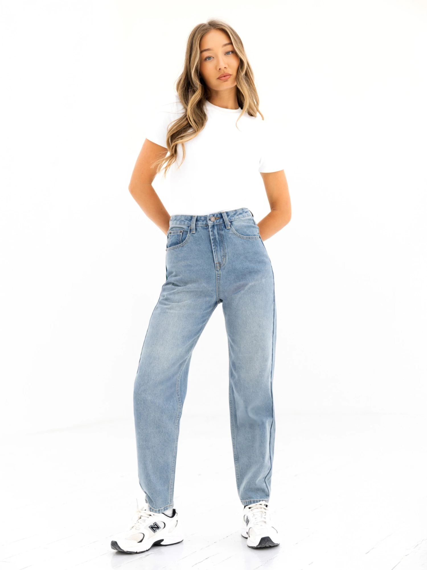 Blakely Mom Jeans - Faded Blue 3 Blakely Mom Jeans - Faded Blue - Image 3