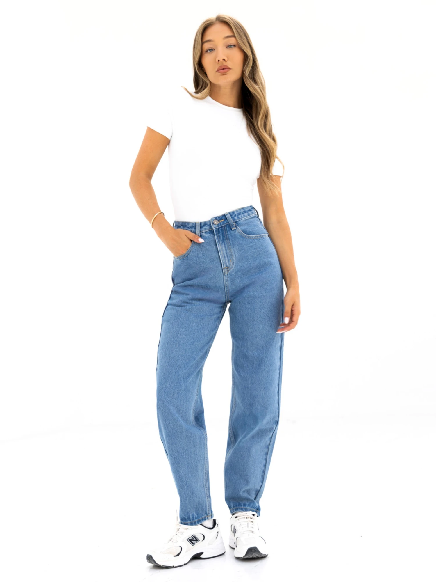Blakely Mom Jeans - Mid Blue 3 Blakely Mom Jeans - Mid Blue - Image 3