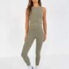 Ultimate Soft Lifestyle Vest & Leggings Set - Olive