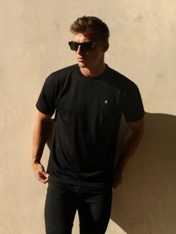 Ceuta Textured Relaxed T-Shirt - Black -Blakely Clothing Store 2283Black 01D