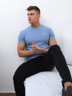 Akka Textured T-Shirt - Light Blue -Blakely Clothing Store 2285 BlueD