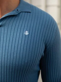 Salisbury Ribbed Polo - Blue 9 Salisbury Ribbed Polo - Blue -Blakely Clothing Store 2291Blue 06D