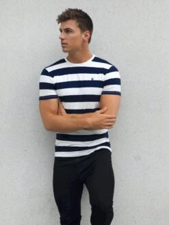 Blakely Loano Stripe T-Shirt - Navy -Blakely Clothing Store 2376NAVYD 1 422c70f0 a002 4acc a744 45e6d7ef556e