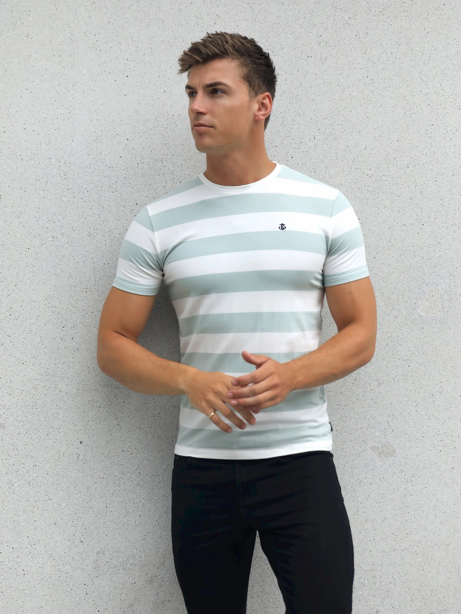 Loano Stripe T-Shirt - Sage 5 Loano Stripe T-Shirt - Sage - Image 5