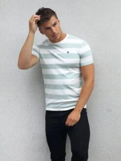 Loano Stripe T-Shirt - Sage 11 Loano Stripe T-Shirt - Sage -Blakely Clothing Store 2376SAGED 4