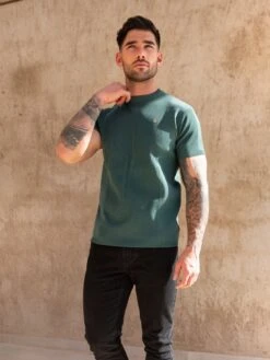 Layton Textured T-Shirt - Green -Blakely Clothing Store 2537greenD 6