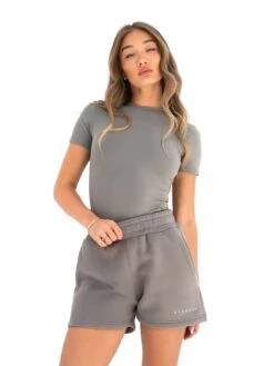 Isabel Jogger Shorts - Neutral Grey 9 Isabel Jogger Shorts - Neutral Grey -Blakely Clothing Store 2542GREY03D