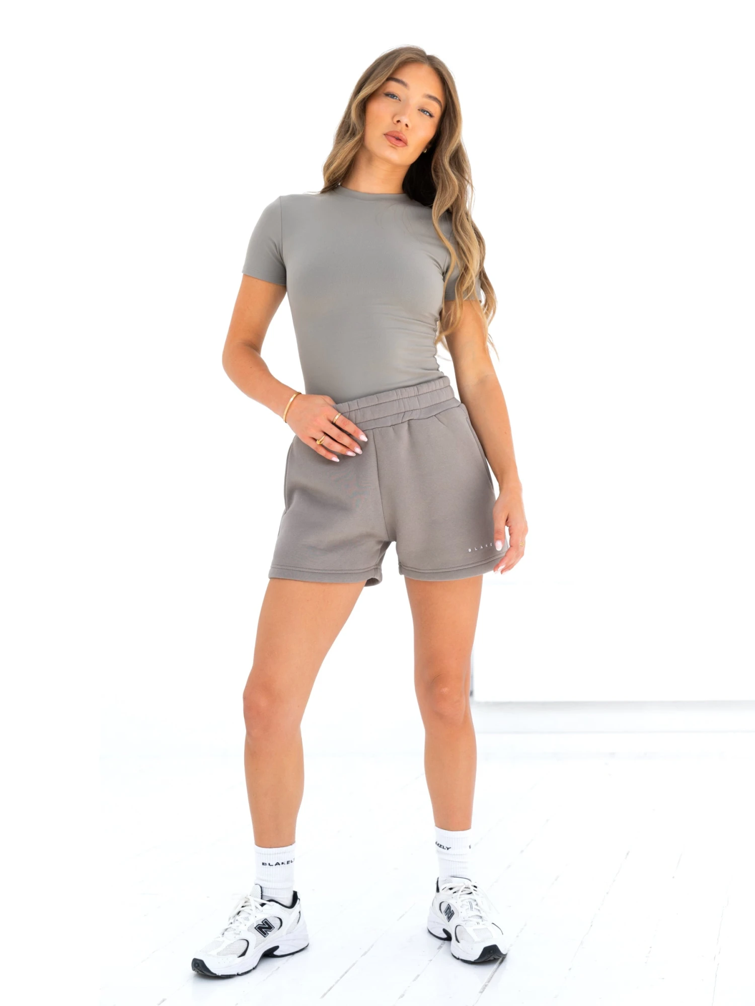 Isabel Jogger Shorts - Neutral Grey 6 Isabel Jogger Shorts - Neutral Grey - Image 6