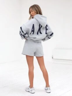 Isabel Jogger Shorts - Marl Grey -Blakely Clothing Store 2542MarlGrey 01D