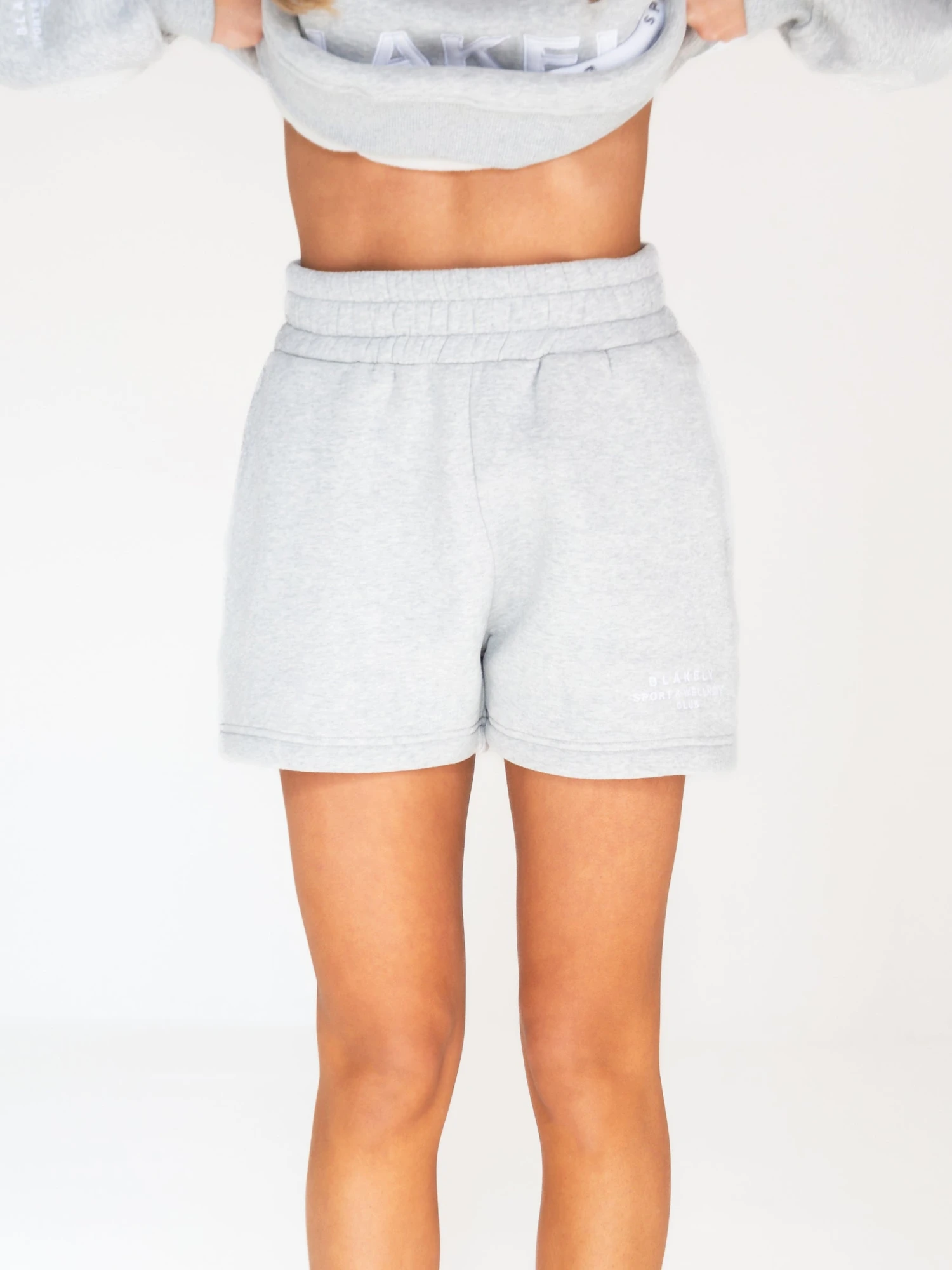 Serena Jogger Shorts - Marl Grey 2 Serena Jogger Shorts - Marl Grey - Image 2