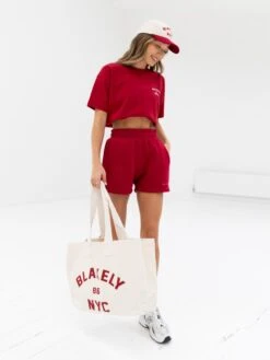 Isabel Jogger Shorts - Cherry Red -Blakely Clothing Store 2542RED03D