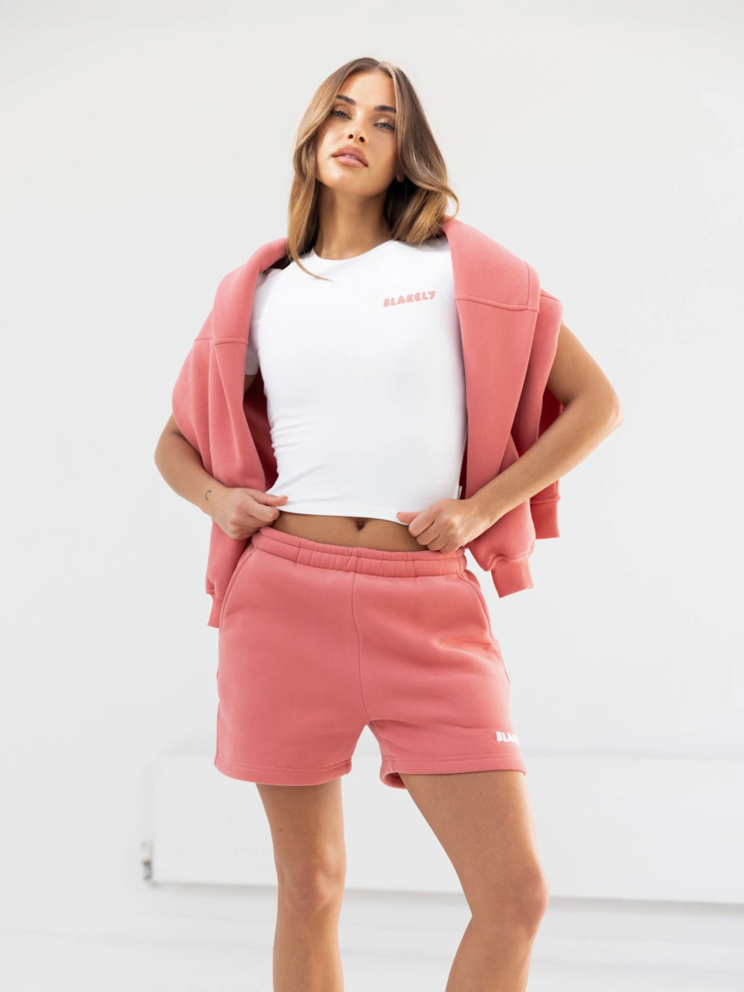 Cloud Print Jogger Shorts - Sunrise Coral 2 Cloud Print Jogger Shorts - Sunrise Coral - Image 2