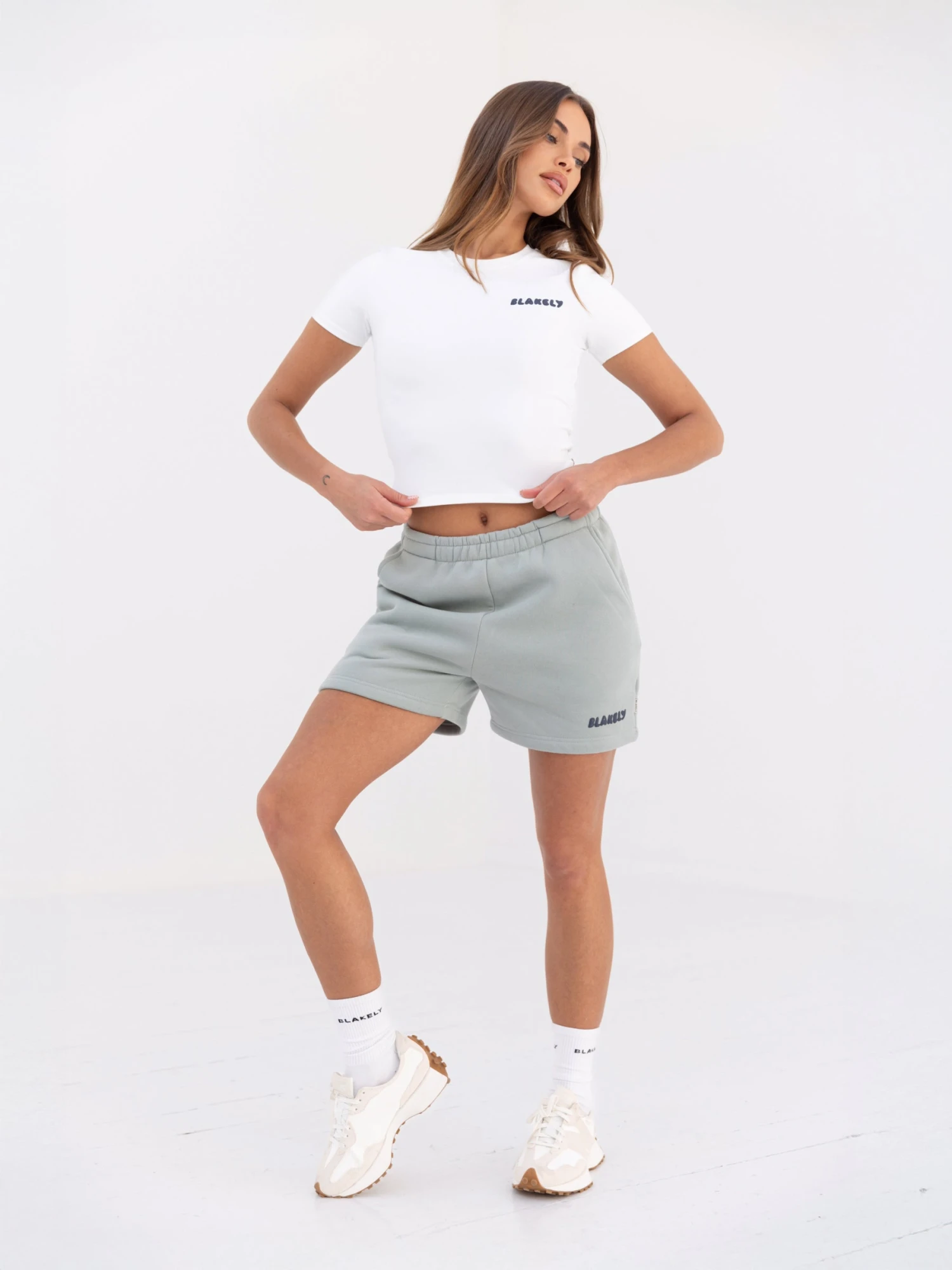 Cloud Print Jogger Shorts - Mineral Blue 5 Cloud Print Jogger Shorts - Mineral Blue - Image 5