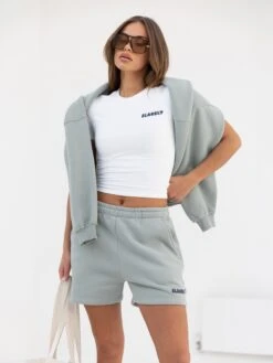 Cloud Print Jogger Shorts - Mineral Blue 8 Cloud Print Jogger Shorts - Mineral Blue -Blakely Clothing Store 2547PMineral 03D