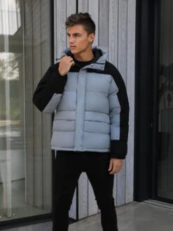 Tampa Puffer Coat - Grey 10 Tampa Puffer Coat - Grey -Blakely Clothing Store 2554DustyBlue02D