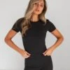 Alessia Cropped T-Shirt - Black -Blakely Clothing Store 2573 2BlackLEADD