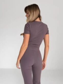 Alessia Cropped T-Shirt - Mocha 11 Alessia Cropped T-Shirt - Mocha -Blakely Clothing Store 2573 2Brown 02D