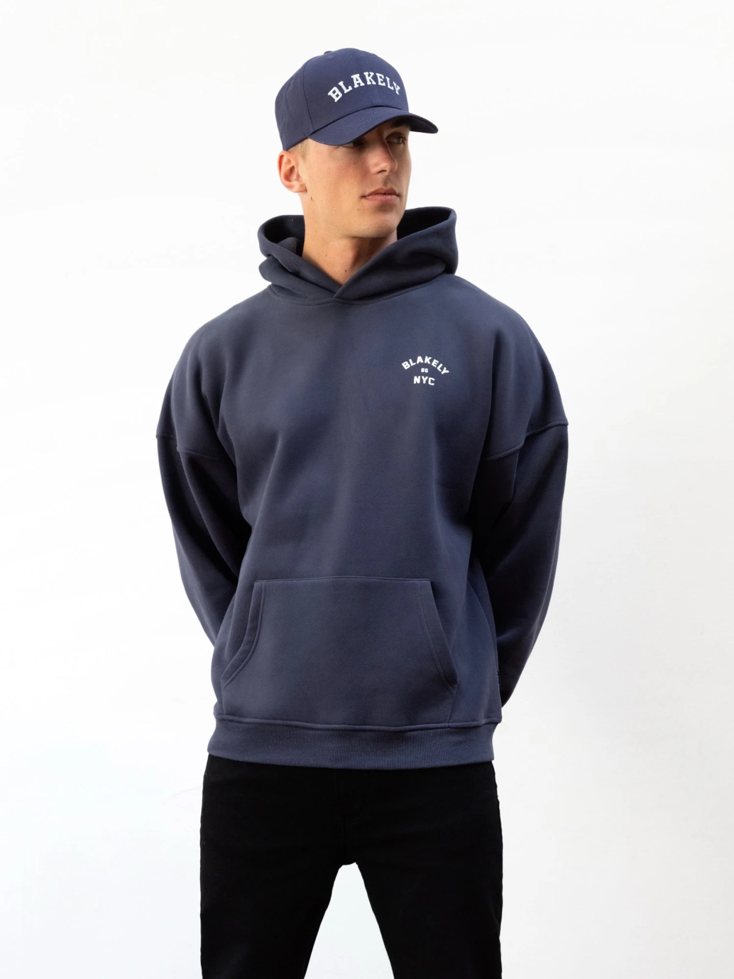 NYC Relaxed Hoodie - True Navy 2 NYC Relaxed Hoodie - True Navy - Image 2