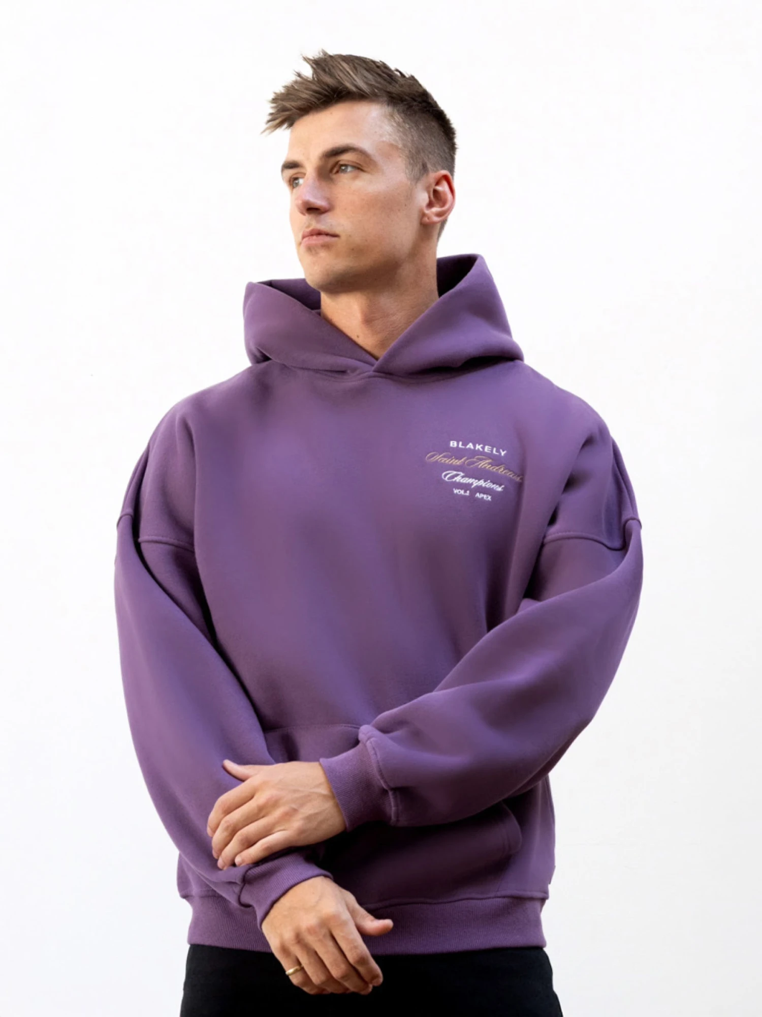 Legacy Relaxed Hoodie - Mid Purple 2 Legacy Relaxed Hoodie - Mid Purple - Image 2