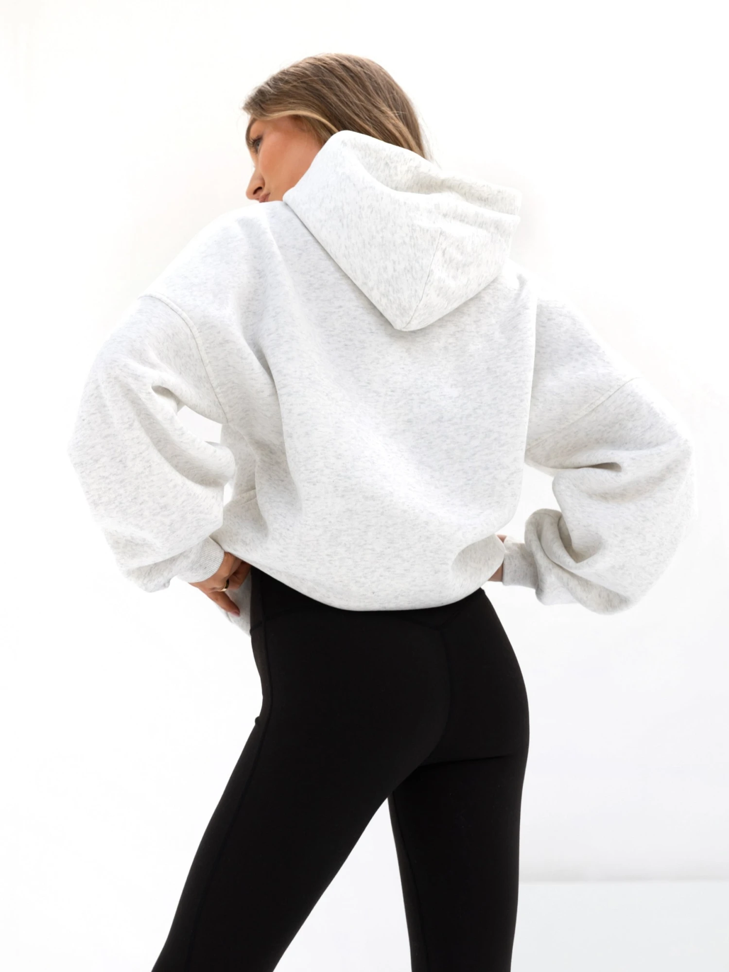 Melrose Oversized Hoodie - Marl White 5 Melrose Oversized Hoodie - Marl White - Image 5