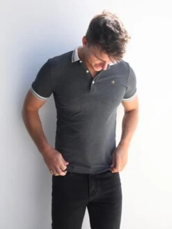 Blakely Dalston Polo - Charcoal Slim Fit -Blakely Clothing Store 2634Grey 04D