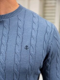 Burley Knitted Jumper - Blue -Blakely Clothing Store 2638Blue 04D