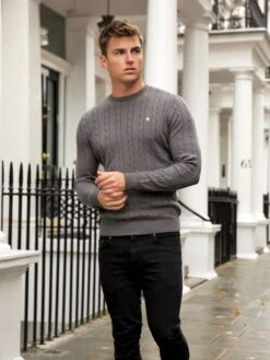 Burley Knitted Jumper - Grey -Blakely Clothing Store 2638Grey 04D