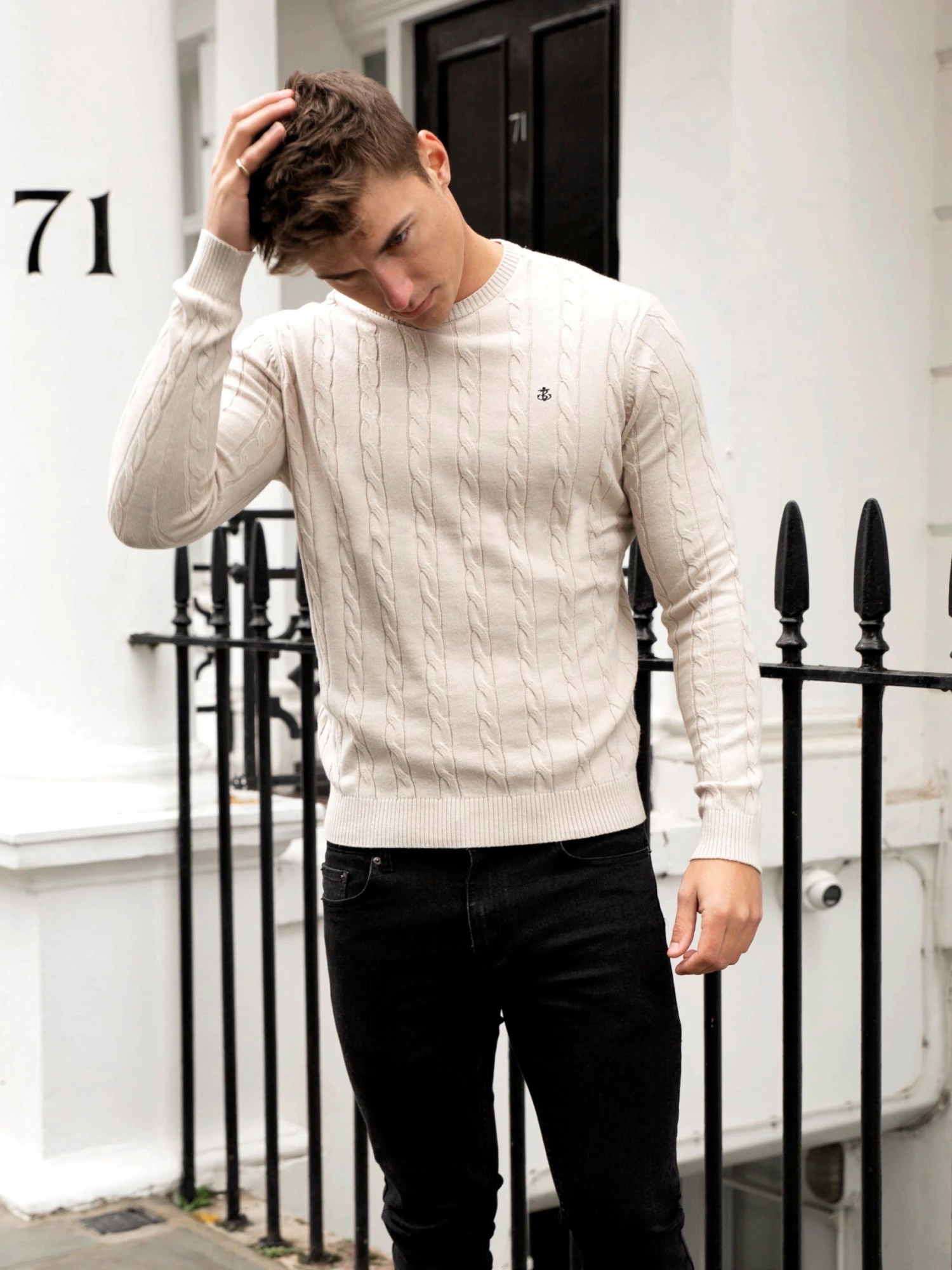 Burley Knitted Jumper - Off White 2 Burley Knitted Jumper - Off White - Image 2