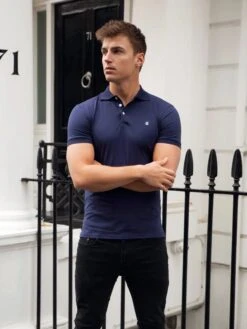 Ryton Soft Slim-Fit Polo Shirt - Navy -Blakely Clothing Store 2639Navy 03D
