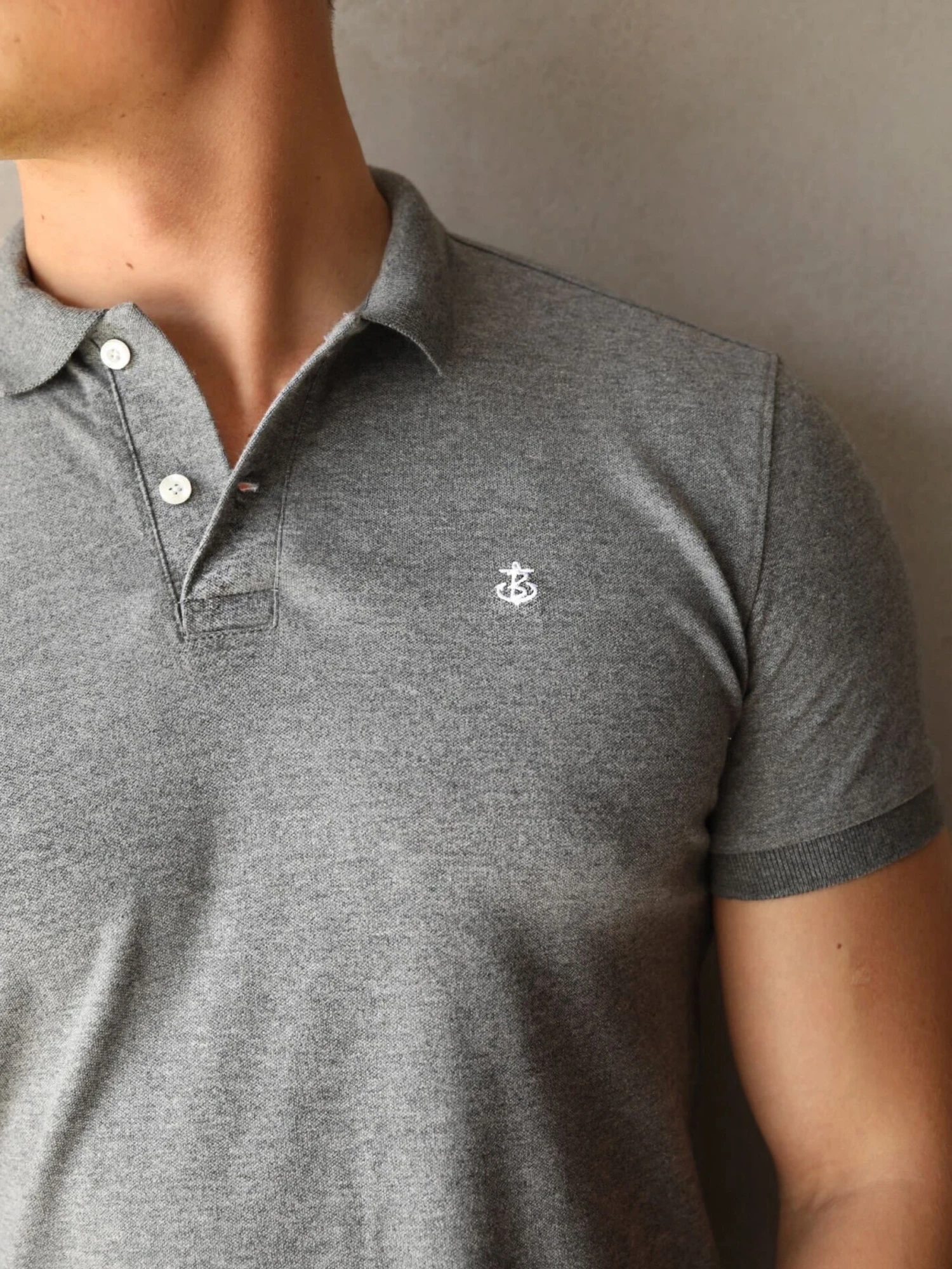 Burton Marl Polo Shirt - Grey 3 Burton Marl Polo Shirt - Grey - Image 3