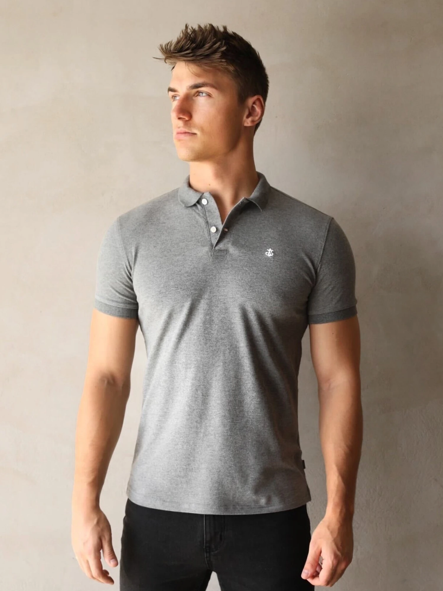 Burton Marl Polo Shirt - Grey 1 Burton Marl Polo Shirt - Grey