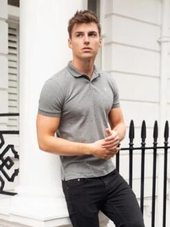 Burton Marl Polo Shirt - Grey 10 Burton Marl Polo Shirt - Grey -Blakely Clothing Store 2641MarlDarkGrey 01D