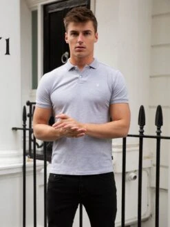 Burton Marl Polo Shirt - Marl Grey 11 Burton Marl Polo Shirt - Marl Grey -Blakely Clothing Store 2641MarlGrey 02D