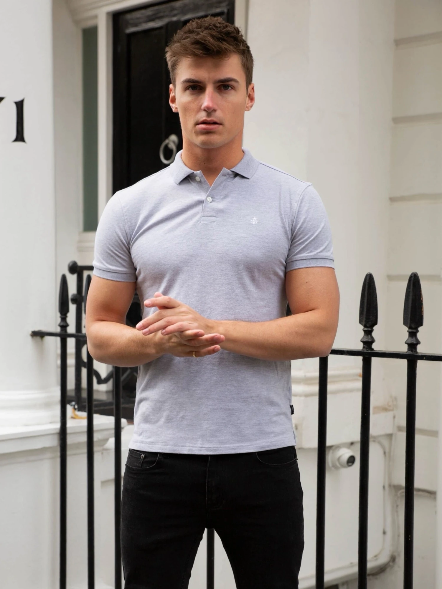 Burton Marl Polo Shirt - Marl Grey 6 Burton Marl Polo Shirt - Marl Grey - Image 6