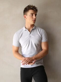 Burton Marl Polo Shirt - Marl Grey 9 Burton Marl Polo Shirt - Marl Grey -Blakely Clothing Store 2641midgrey 02D